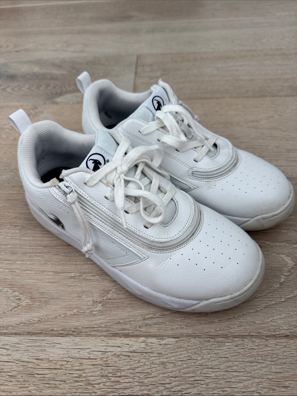 Billy footwear adaptive white tennis shoes with zipper closure